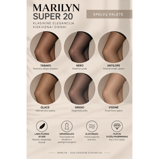 MARILYN SUPER 20 naiste õhukesed sukkpüksid 20 DEN
