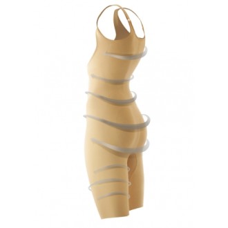 Marilyn Slim Emotion figuuri vormiv body lühikeste pükstega must ja nude